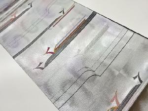 変わり横縞模様織出し袋帯